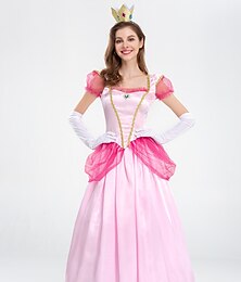 halpa -Satuteema Prinsessa Peach Cosplay-Asut Loma mekko Makea Elokuva-cosplay for Naisten Aikuisten Naamiaiset Tyttöjen polttarit