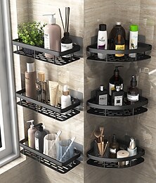 economico -Carrello Doccia Triangolo Bagno Cestino Ventosa Tipo A Parete Spazio Doccia In Alluminio Triangolo WC Non Forato Mensola Angolare
