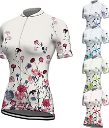 abordables -21Grams Mujer Maillot de Ciclismo Manga Corta Bicicleta Maillot Camiseta con 3 bolsillos traseros MTB Bicicleta Montaña Ciclismo Carretera Transpirable Secado rápido Dispersor de humedad Bandas