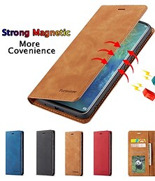 cheap -Phone Case For iPhone 15 Pro Max Plus iPhone 14 Pro Max Plus 13 12 11 Mini X XR XS 8 7 Wallet Case Full Body Protective Magnetic Flip Card Slot Holder Stand Solid Colored PU Leather