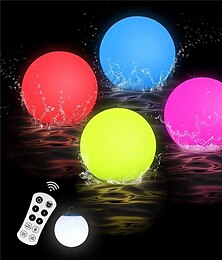 preiswerte -LED schwimmendes Poollicht im Freien mit Fernbedienung RGB-Farbwechsel leuchtendes Kugellicht für Garten Rasen Home Party Schwimmbad Dekoration Beleuchtung wiederaufladbar