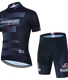 voordelige -Voor heren Wielrenshirt met shorts Korte mouw Bergracen Wegwielrennen Zwart Blozend Roze Blauw Fietsen Sportoutfits 3D-pad Ademend Sneldrogend Achterzak Polyester Spandex Sport Letter en nummer