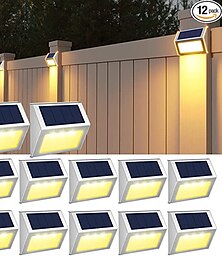economico -6/12pcs applique da parete per esterni luci per recinzione a gradino per scale impermeabili da giardino patio luci da parete per esterni lampada per decorazione illuminazione solare impermeabile
