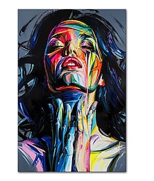 abordables -Mintura fait à la main fille peinture à l'huile sur toile art mural décoration moderne image abstraite pour la décoration intérieure roulé sans cadre peinture non étirée