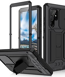 economico -Custodia per telefono per Samsung Galaxy S23 S22 Plus Ultra S25 Ultra pesante antipolvere resistenza agli urti con supporto geometric pattern in metallo