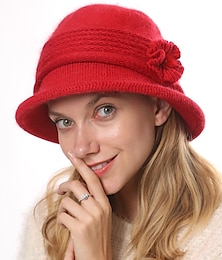 billige -Dame Beanie lue Varm vinterhatt Daglig Ferie Ensfarget / vanlig farge Strikket Fritid Fritid / hverdag 1 pcs