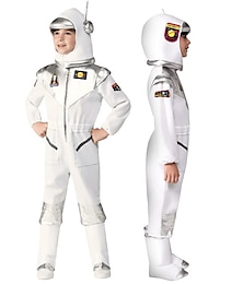 billiga -Pojkar Flickor Astronaut Cosplay-kostym Till Halloween Karnival Maskerad Cosplay Barn Trikot / Onesie Hatt