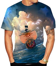 abordables -One Piece Monkey D.Luffy Manches Ajustées Anime Dessin Animé Animé 3D 3D Harajuku Art graphique Pour Couple Homme Femme Adulte Rentrée scolaire Impression 3D