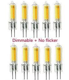 abordables -10 pièces dimmable pas de scintillement verre led g4 cob ampoule 3w ac/dc12v lampe à led cristal ampoule lampada lampara bombilla ampoule