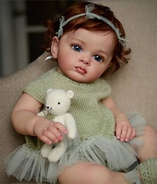 cheap -24 inch Reborn Baby Doll Finished Reborn Toddler Girl Doll Tutti Hand Paint Doll High Quality 3D skin multiple Layers Painting Visible Veins