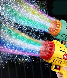 abordables -Fusée pistolet à bulles 29 trous machine à bulles de savon automatique jouet d'extérieur pour enfants cadeaux d'anniversaire fête de mariage été garçons cadeau