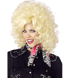 economico -Parrucca bionda per donne divas del country western parrucche di Halloween