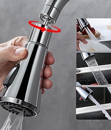 ieftine -Cap de pulverizare cu 3 funcții Cap de pulverizare robinet pivotant 360 g1/2 Aerator chiuvetă care economisește apă pentru cap de pulverizare de înlocuire a robinetului de bucătărie