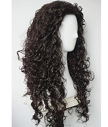cheap -Witch Wig Men's Wig Long Curly Wig Black Synthetic Wigs Cosplay adult Halloween Wigs