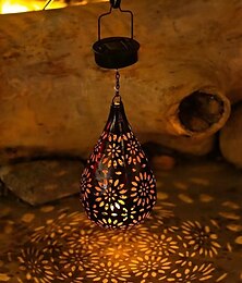 levne -venkovní marocká lucerna solární stezka světla led projekční světlo kované železné závěsné lampy pro dvůr zahrada trávník krajina umění dekorace osvětlení