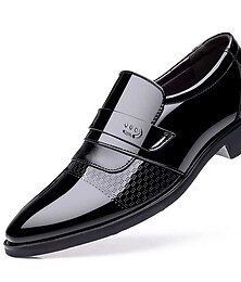 ieftine -Bărbați Mocasini & Balerini Pantofi formali Pantofi din piele lacuita Pantofi smoking Afacere Casual Zilnic Birou și carieră PU Loafer Negru Maro Bloc Culoare Primăvară Toamnă
