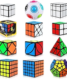 זול -קוביית speed cube 12 יחידות קוביית קסם iq cube 2*2*2 3*3*3 4*4*4 חבילת speedcubing חבילת פאזל משכך מתחים קוביית speedtoy ברמה מקצועית מתנה למתנות לחג המולד