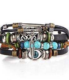 billige -Dame Armbånd Kunstnerisk Fest Fargeblokk Armbånd / Svart / Sølv / Blå / Høst / Vinter