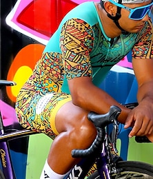 voordelige -21Grams Voor heren Strakke wielrenshorts Fietsen Fietsbroeken / Broekje Kleding Onderlichaam Bergracen Wegwielrennen Sport Grafisch 3D-pad Fietsen Ademend Sneldrogend Geel Polyester Spandex Kleding