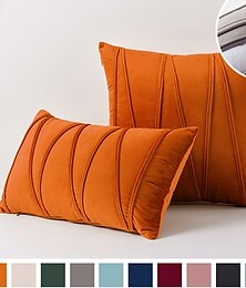 billige -dekorative kastepuder pudebetræk stribet fløjl moderne dekorative solide pudebetræk pudebetræk blødt hyggeligt til sengen sofa sofa bil stue pink blå salvie grøn brændt orange