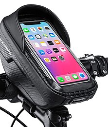 cheap -Bike Phone Mount Bag Bike Front Frame Handlebar Bag Waterproof Bike Phone Holder Case Bicycle Accessories Pouch Sensitive Touch Screen Compatible with iPhone 11 XS Max XR 8 Plus Below 6.5