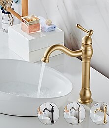 economico -Rubinetto Lavabo Bagno Ottone Antico/Orb/Nichel Spazzolato Girevole Monocomando Rubinetti Vasca Monoforo