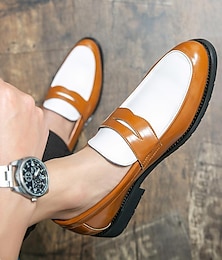 levne -muži oxfords špičaté světlé kožené boty formální britské dvoubarevné mokasíny večerní svatba