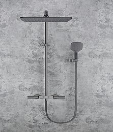 abordables -grifo de ducha, juego de sistema de ducha - ducha de mano incluida cromo contemporáneo / montaje electrochapado exterior válvula de cerámica grifos mezcladores de ducha de baño