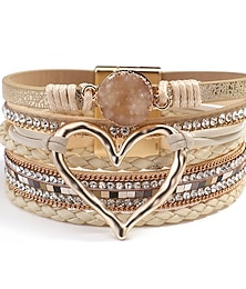 economico -1pc chiusura magnetica boho braccialetti avvolgenti polsino in pelle braccialetto di perline bracciali per le donne braccialetti infinito impilabili gioielli