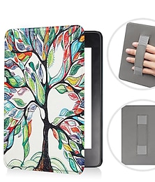 abordables -Tablette Etuis coque Pour Kindle d'Amazon Papier blanc 6.8'' 11e Kindle 6"(10th Gen-2019) Poignée Réveil / veille automatique intelligent Antichoc Graphic Apparence Bois Dessin Animé 3D faux cuir