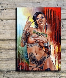 cheap -1 Panel People Prints Posters/Picture Tattoo Woman Modern Wall Art Wall Hanging Gift Home Decoration Rolled Canvas No Frame Unframed Unstretched Multiple Size