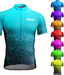 baratos -21Grams Homens Camisa para Ciclismo Manga Curta Moto Blusas com 3 bolsos traseiros Ciclismo de Montanha Ciclismo de Estrada Respirável Pavio Humido Secagem Rápida Tiras Refletoras Amarelo Vermelho