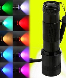 cheap -RGB LED Flashlight Color Changing Lamp Torch 10 Colors Light LED Flashlight Emergency Handheld Flashlight for Outdoor Camping