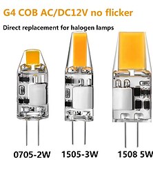 halpa -10 kpl ei vilkkua mini g4 cob lamppu ac dc 12v led 2w 3w 5w polttimo kynttilän valot korvaa 30w 20w halogeeni kattokruunun kohdevalaistukseen
