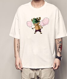 abordables -One Piece Tony Tony Chopper T-Shirt Animé Dibujos Anime Harajuku Gráfico Kawaii Para Pareja Hombre Mujer Adulto Vuelta al cole Estampado en caliente