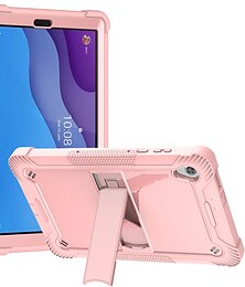 رخيصةأون -لوح أغط / كفرات من أجل Lenovo علامة التبويب M10 HD M10 FHD Plus مع حامل درع المدافع الواقي القوي حماية كاملة للجسم لون سادة الكمبيوتر الشخصي سيليكون