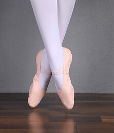 billige -Women's Ballet Shoes Ballet Slippers Practice Trainning Dance Shoes Stage Professional Flat Flat Heel Elastic Band Black Pink Red