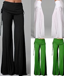 levne -dámské široké kalhoty na jógu kalhoty do pasu kalhoty s vysokým pasem taneční oblečení spodky rychleschnoucí fialová bílá černá jóga pilates tanec sportovní aktivní oblečení mikroelastický volný