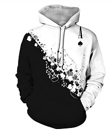 economico -Per uomo Pop art Color Block Felpa con cappuccio Felpe Felpa Felpa con cappuccio Manica lunga Felpa con cappuccio Con cappuccio Informale Stampa 3D Giornaliero Sport Abbigliamento di strada Bianco e