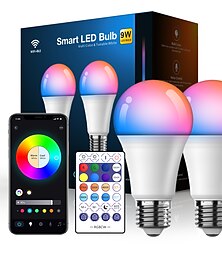 זול -6 יחידות 10w חכם wifi led נורת rgbcct צבע משתנה a19 a60 ניתן לעמעום עבודה עם alexa ו-google home ללא רכזת