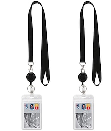 economico -2 pezzi portacarte di identificazione in plastica portacarte impermeabile professionale trasparente per donne e uomini