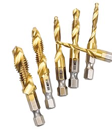 economico -6pc hss4341-composto rubinetto punte da trapano cobalto rubinetti combinazione metrica punte da 1/4 pollici esagonale a cambio rapido metallo strumento di perforazione