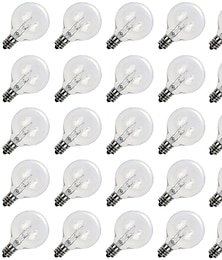 baratos -25 peças g40 substituição edison lâmpadas incandescentes 7 w lâmpada globo transparente/multicolor e12 c7 candelabros reguláveis para decoração de pátio interno ao ar livre