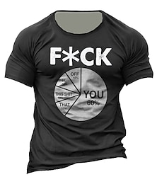 cheap -Pie Chart Mens 3D Shirt For F * Ck | Green Summer Cotton | Men'S Tee Graphic Funny Shirts Letter Crew Neck Army 3D Print Outdoor Street Short Sleeve Clothing Apparel Vintage