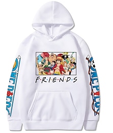 abordables -One Piece Monkey D Luffy Roronoa Zoro Sudadera Dibujos Manga Anime Harajuku Gráfico Kawaii Para Pareja Hombre Mujer Adulto Vuelta al cole Estampado en caliente