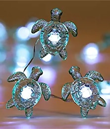 billige -havskilpadde dekorative lyssnorer 5,7m 40leds usb plug-in sølv kobbertråd strandtema eventyrlys for innendørs utendørs dekorasjonsprosjekter (kjølig hvit fjernkontroll med timer)