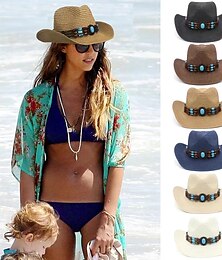 ieftine -pălării de cowboy damă vintage turcoaz band vacanță pălării occidentale