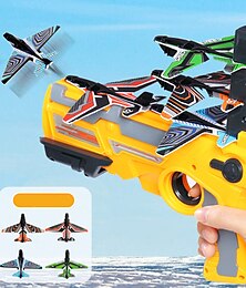 voordelige -vliegtuig launcher speelgoed pistool vliegtuig pistool schuim plastic vliegtuig voor kinderen jongens meisjes bubble katapult strand speelgoed jongen gift