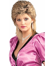 baratos -perucas colmeia peruca mullet cabelo metal anos 80 mulheres peruca de salão peruca halloween