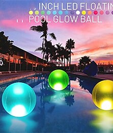 billige -1/2/3 stk pvc 40cm rgb flytende bassenglys 13 farger glødende dekorativ badeball for utendørs svømmebasseng sportsutstyr